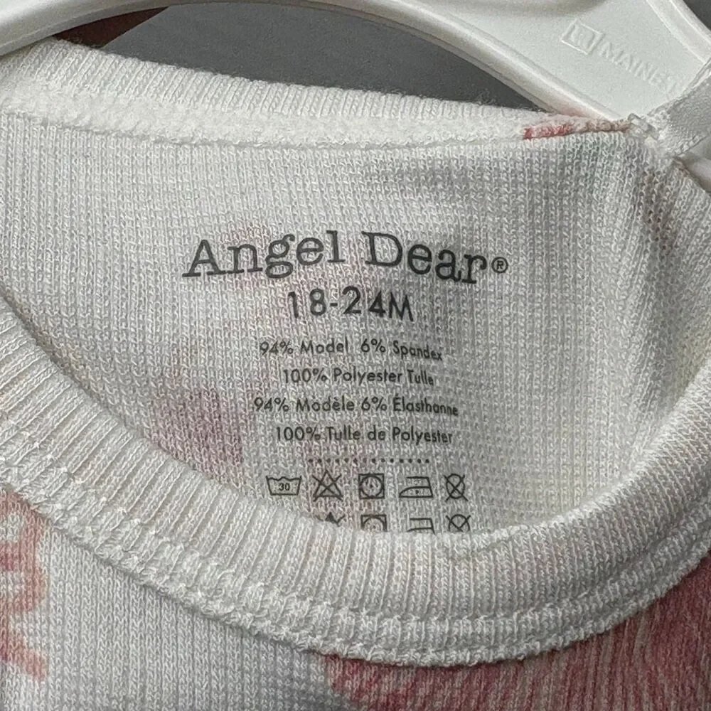Angel Dear Baby Girl Ribbed Tank Bodysuit Tutu Pink White 18-24M NWT - Picture 9 of 9